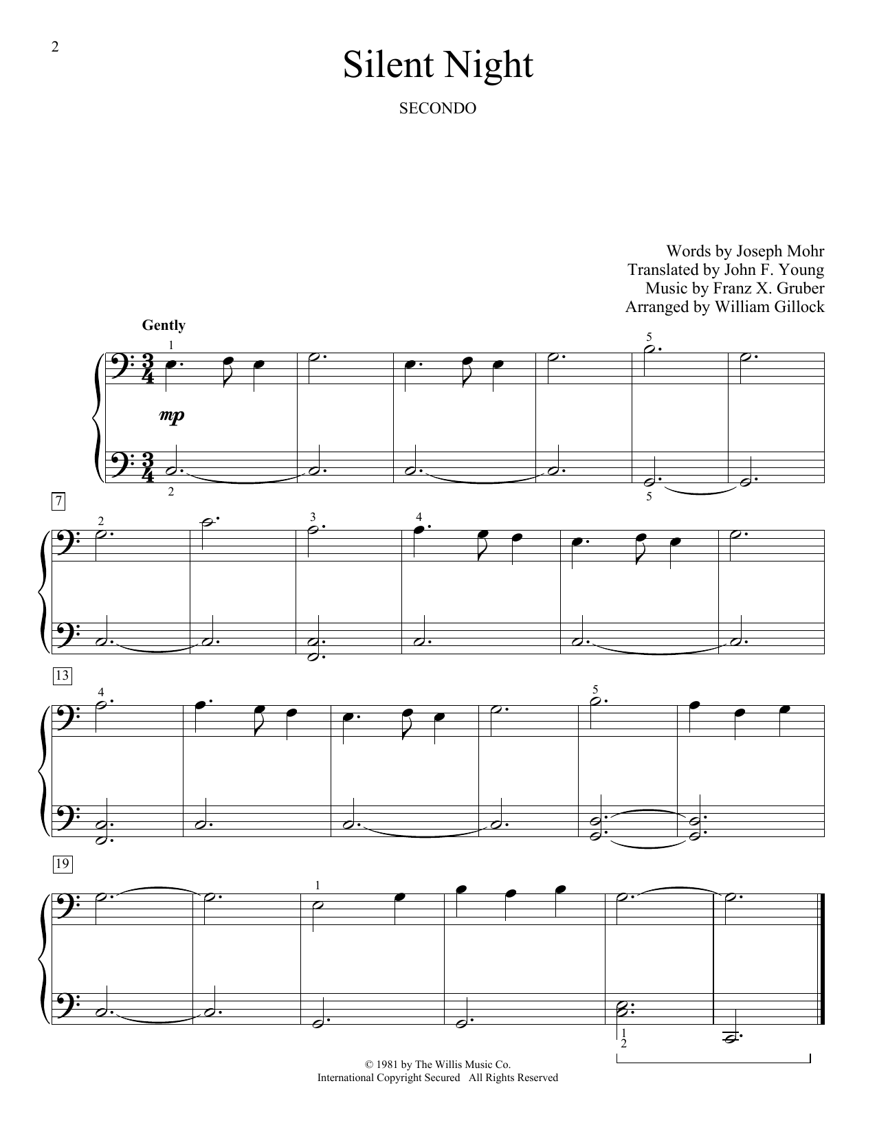 Product gallery: Page 1 of 1 Silent Night, William Gillock