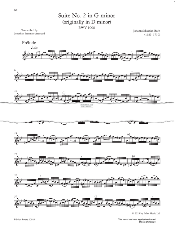 Produktgalerie: Seite 1 von 1 Suite No.2 in G Minor BWV1008, Johann Sebastian Bach, Trompete