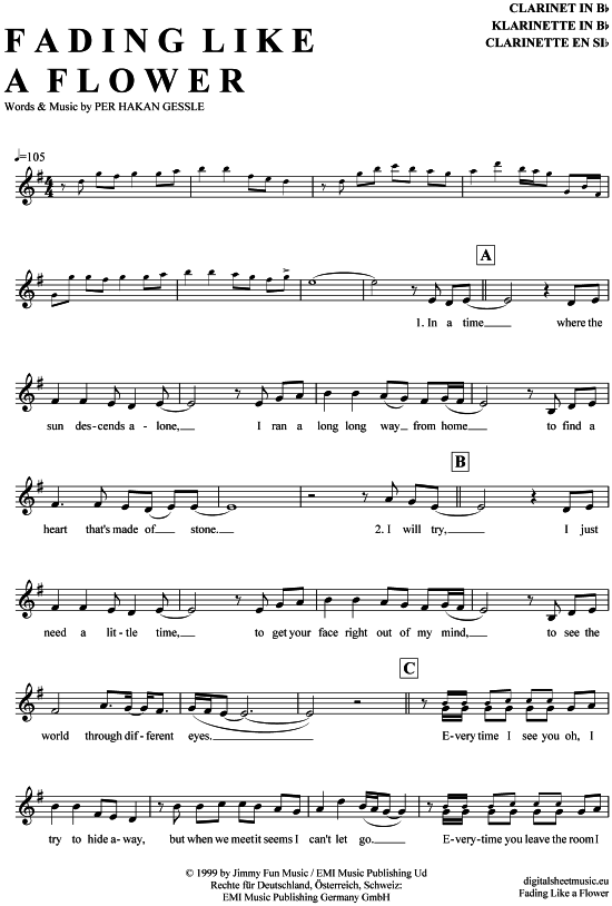 Product picture to: Fading like a flower Roxette