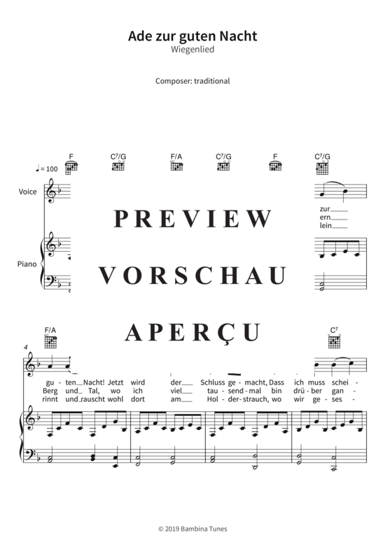 Produktgalerie: Seite 4 von 6 Ade zur guten Nacht - Wiegenlied, , (Gesang + Klavier, Gitarre)