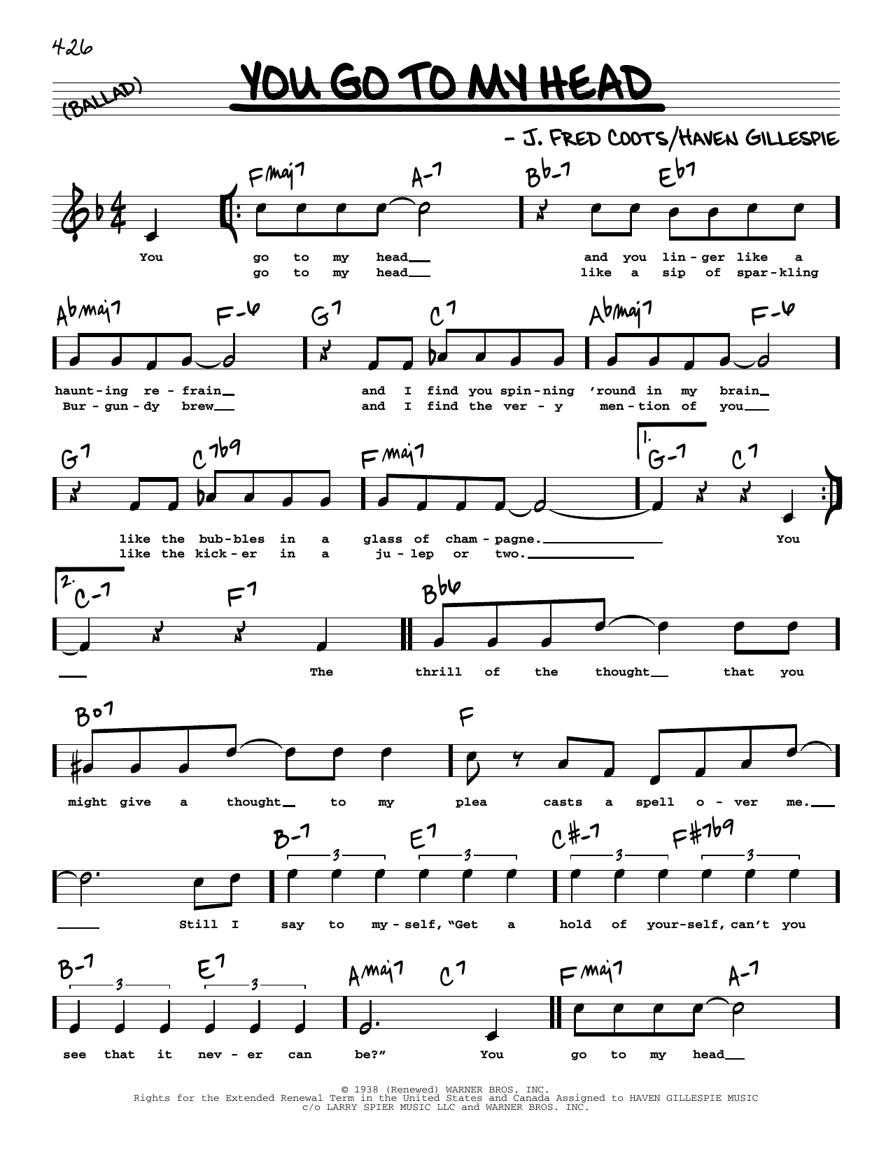 Produktbild zu: You Go To My Head (High Voice)