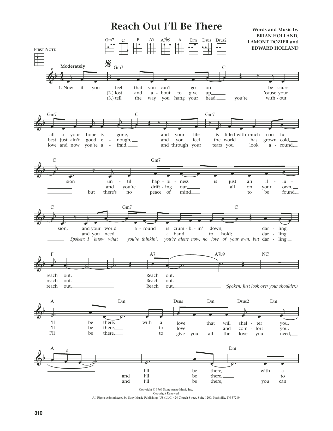 Produktgalerie: Seite 1 von 1 Reach Out I'll Be There (from The Daily Ukulele) (arr. Jim Beloff), The Four Tops, Ukulele