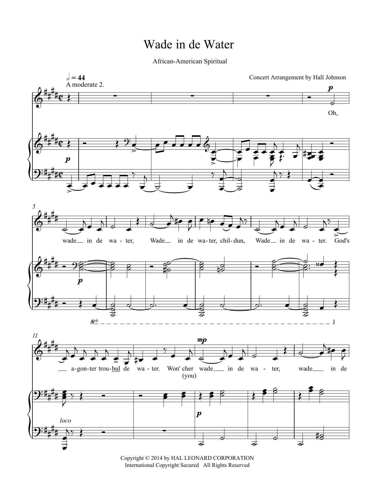 Product picture to: Wade in de Water (C-sharp minor)