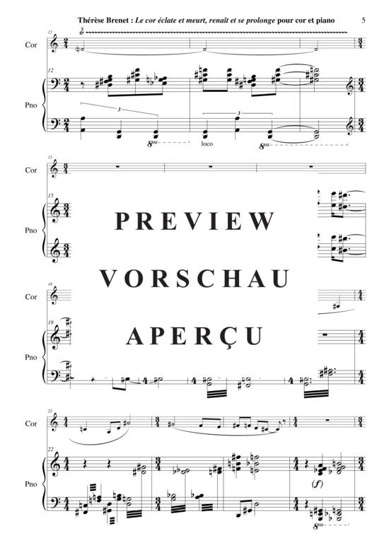 Produktgalerie: Seite 6 von 10 Le cor éclate et meurt, renaît et se prolonge , , (Klavier + Horn)