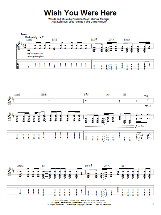 Produktgalerie: Seite 1 von 1 Wish You Were Here, Incubus, Gitarre
