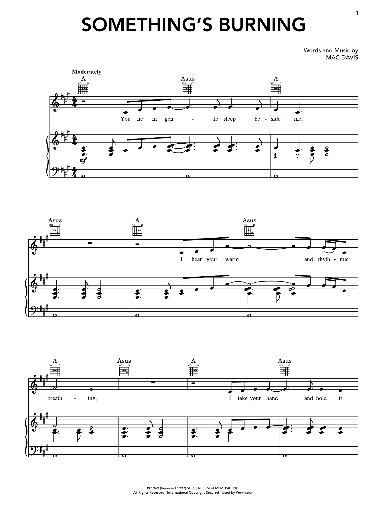 Produktgalerie: Seite 1 von 1 Something's Burning, Kenny Rogers & The First Edition, Gesang, Gitarre, Klavier