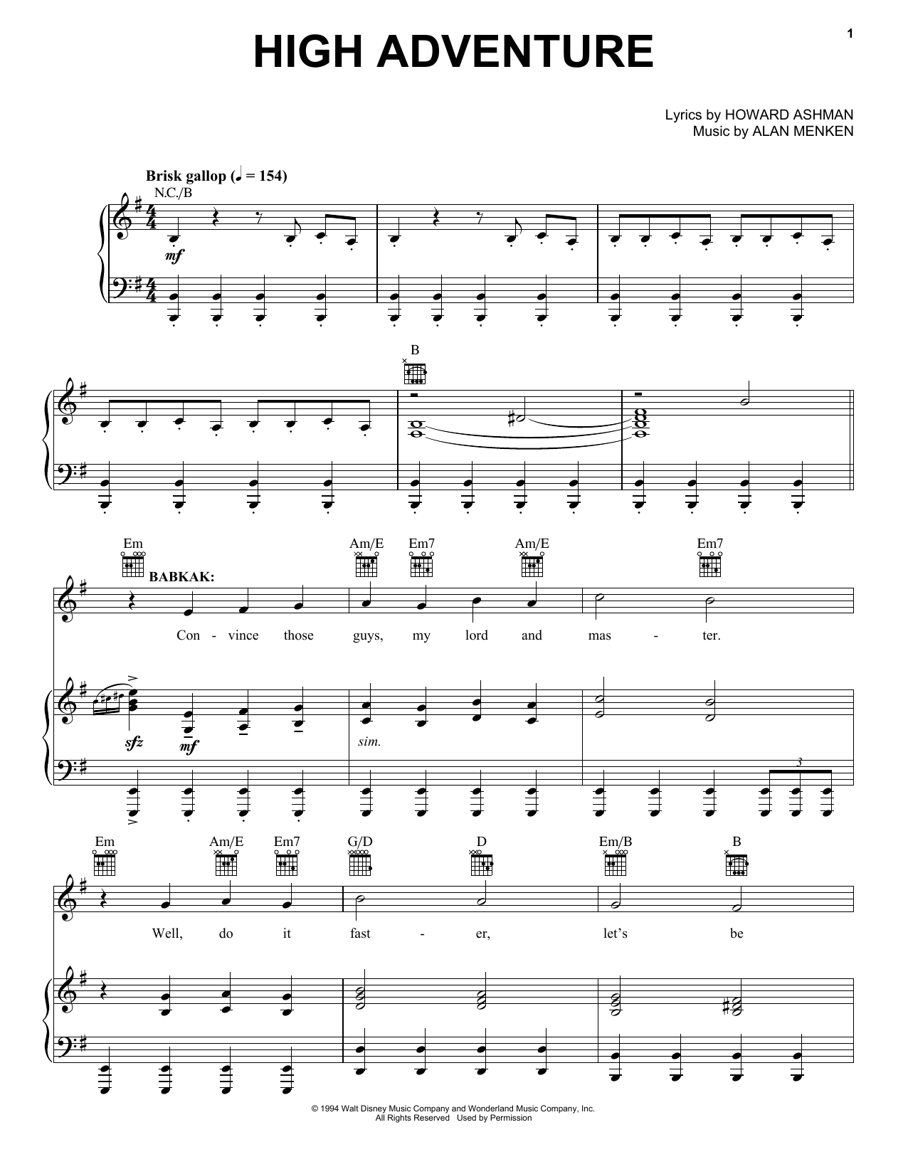 Produktbild zu: High Adventure (from Aladdin: The Broadway Musical)