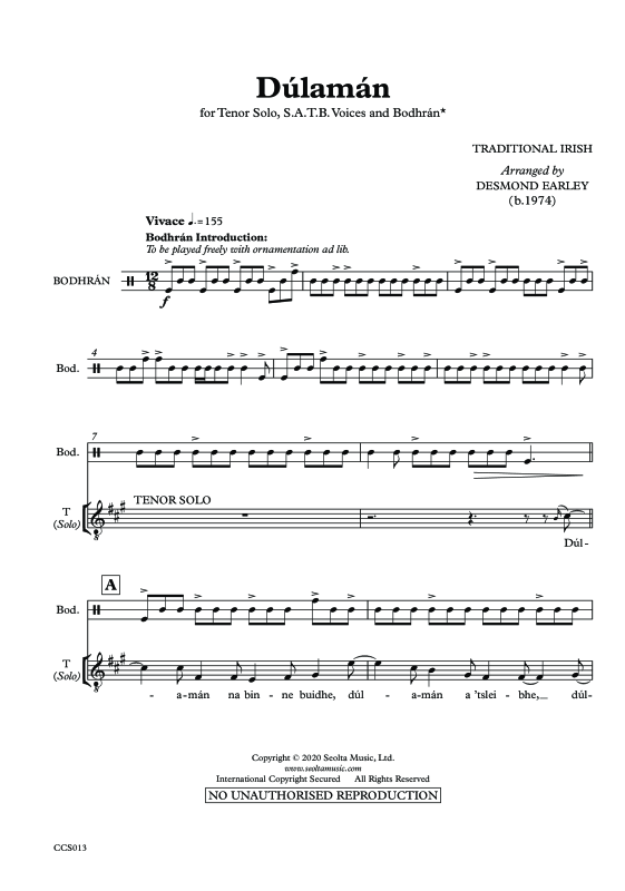 Produktgalerie: Seite 1 von 11 Dúlamán, , Tenor Solo, Gemischter Chor und irische Trommel