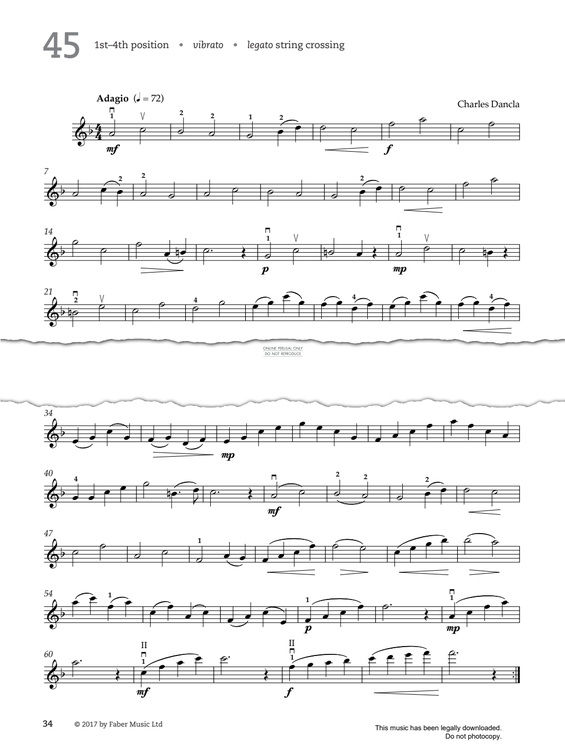 Produktgalerie: Seite 1 von 1 Study No.45 Adagio (from '80 Graded Studies For Violin Book One'), Charles Dancla, Violine