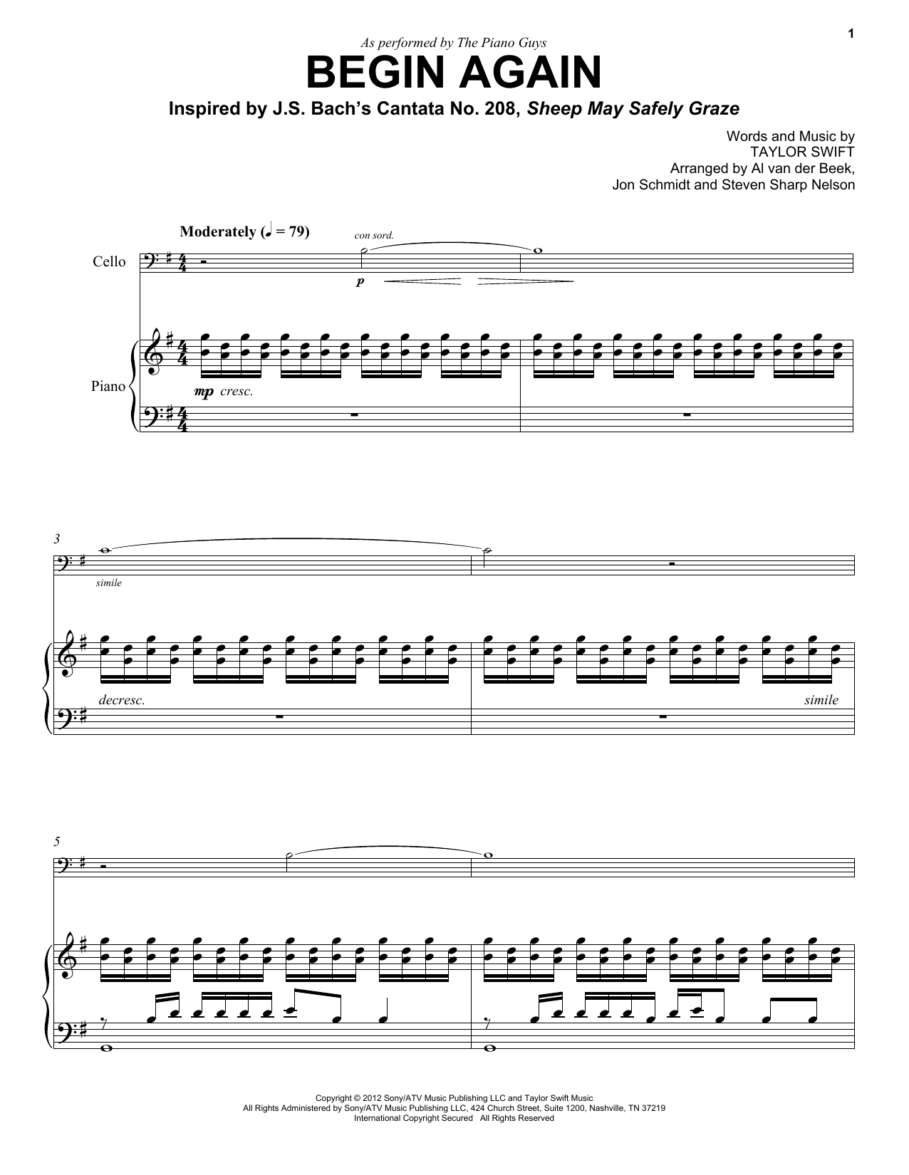 Produktgalerie: Seite 1 von 1 Begin Again, The Piano Guys, Klavier, Violoncello