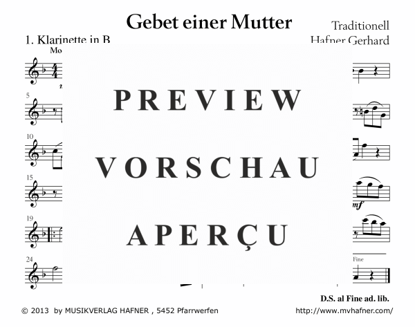Product gallery: Page 11 of 11 Gebet einer Mutter, , (large wind orchestra)