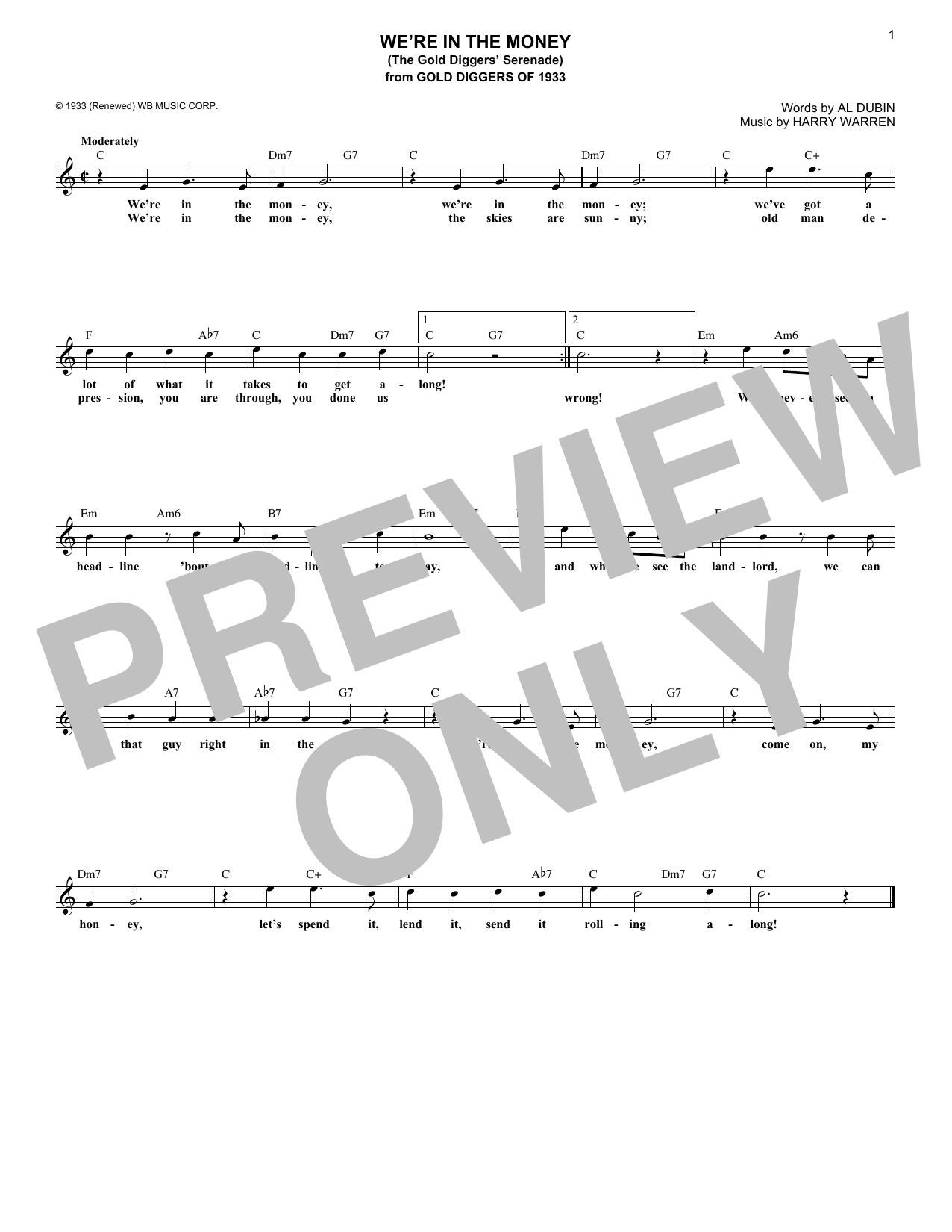Produktbild zu: We're In The Money (The Gold Diggers Serenade)
