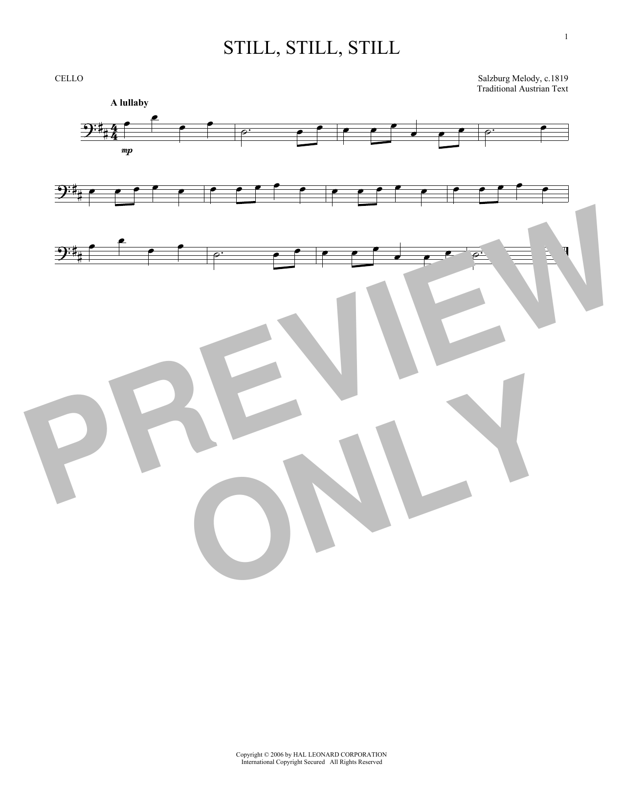 Produktgalerie: Seite 1 von 1 Still, Still, Still, Traditional Austrian Text, Violoncello