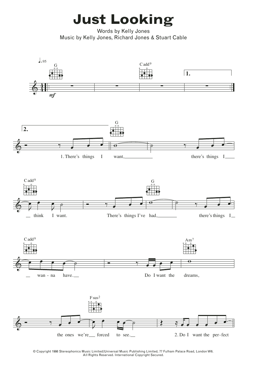 Produktgalerie: Seite 1 von 1 Just Looking, Stereophonics, Melodieinstrument