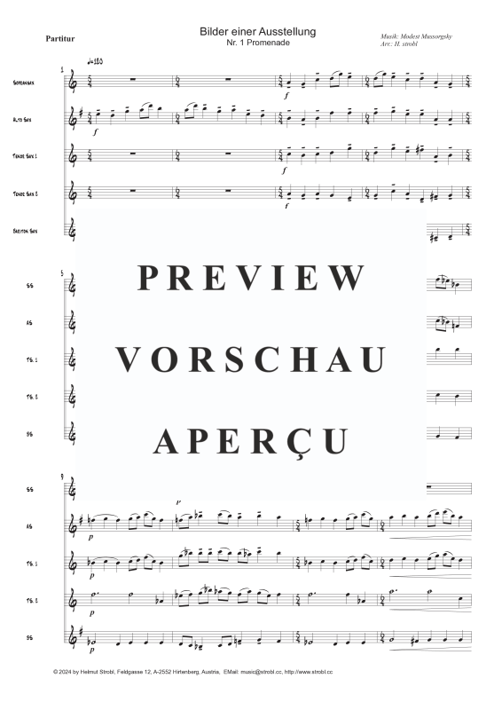 Produktgalerie: Seite 3 von 9 Promenade, , Saxophon Quintett