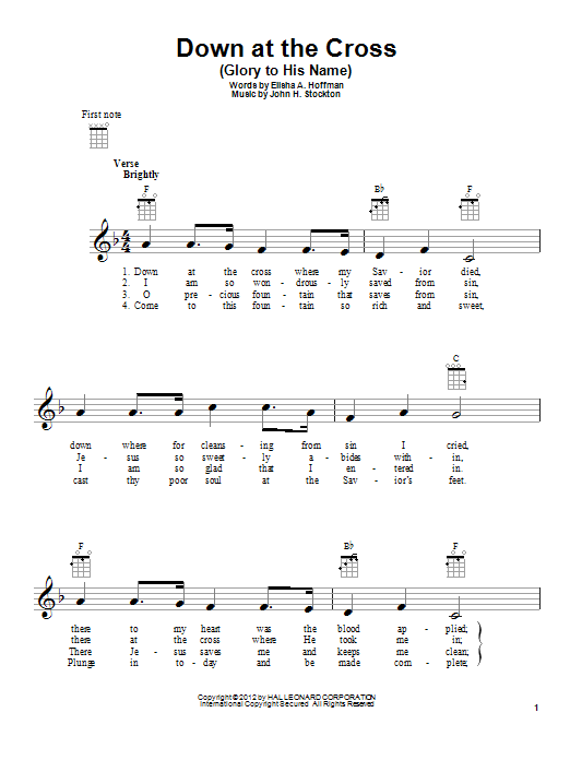 Product gallery: Page 1 of 1 Down At The Cross (Glory To His Name), Elisha A. Hoffman
