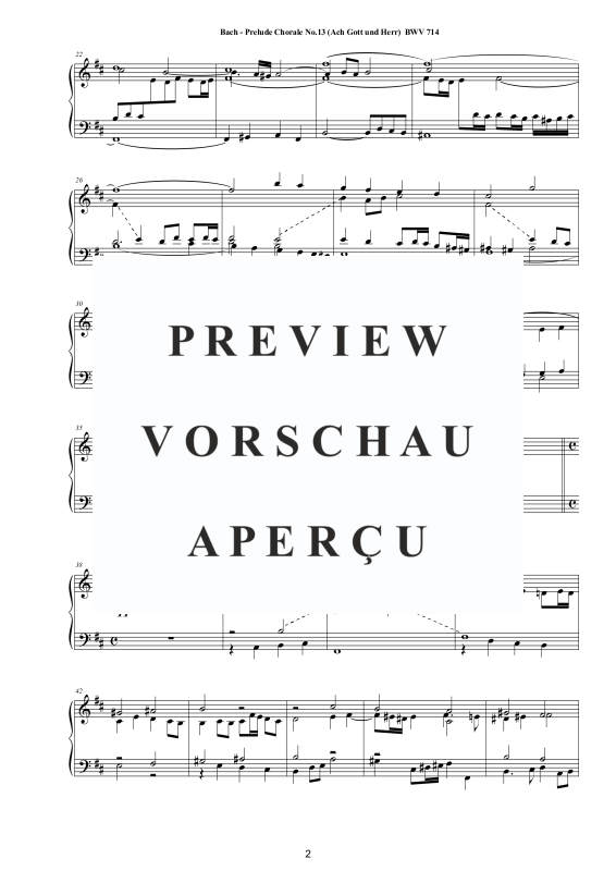 Produktgalerie: Seite 3 von 4 Präludium Choral Nr. 13 (Ach Gott und Herr) BWV 714, , Klavier Solo
