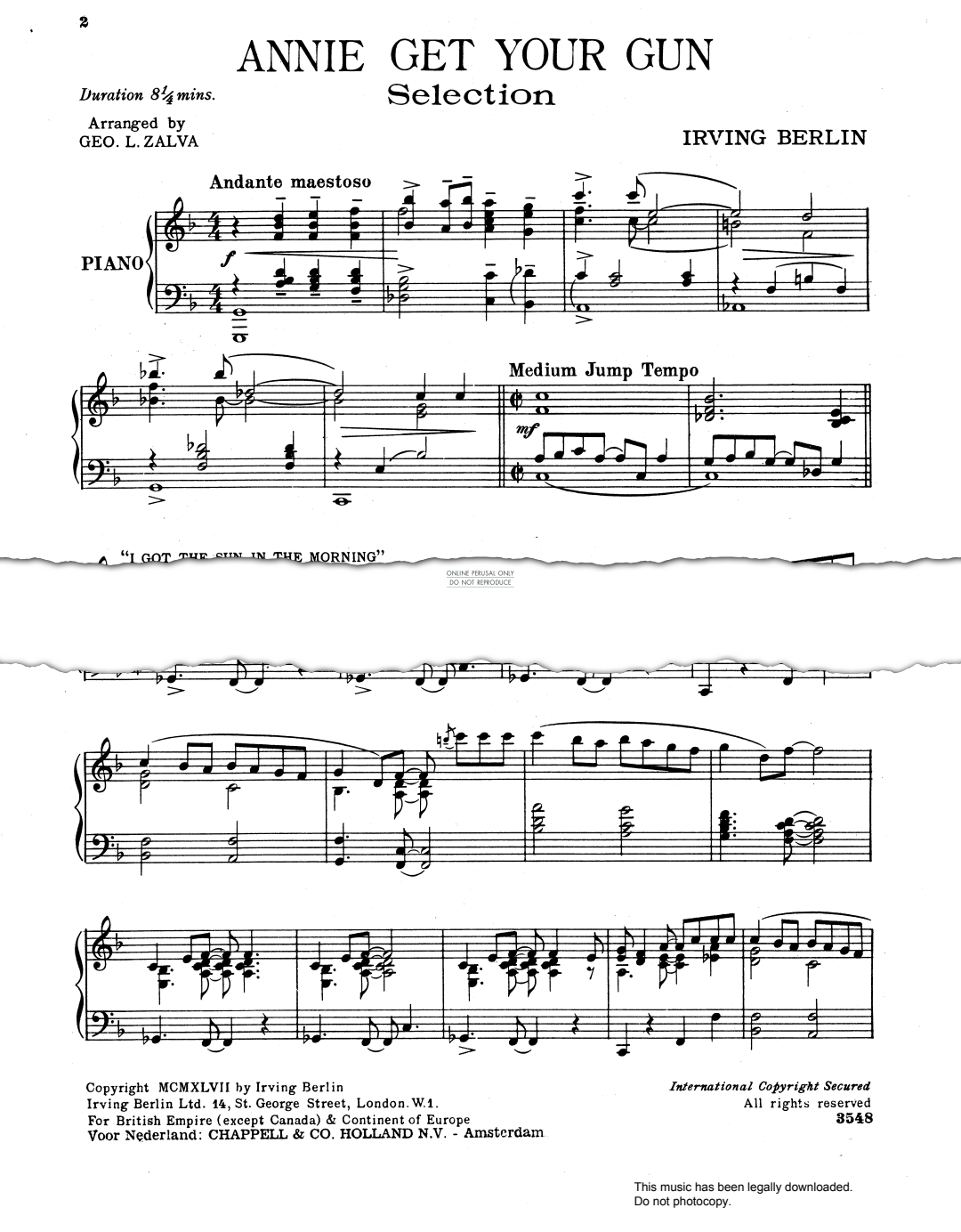 Product gallery: Page 1 of 1 Annie Get Your Gun Piano Selction, Irving Berlin