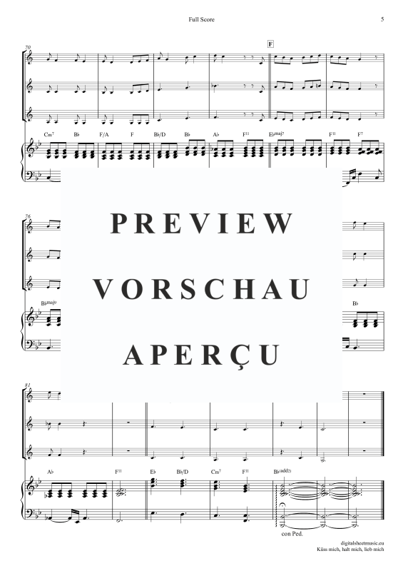 Produktgalerie: Seite 6 von 11 Küss Mich, Halt Mich, Lieb Mich, Egli, Beatrice, (Trompeten Trio + Klavier)