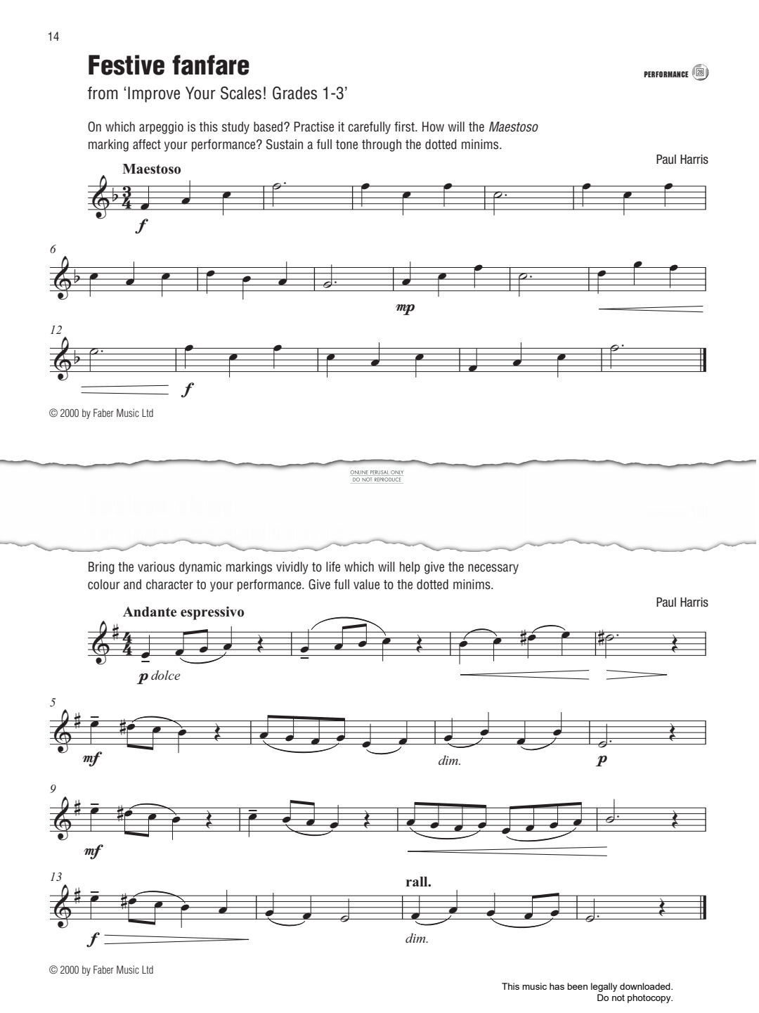Product gallery: Page 1 of 1 Festive Fanfare (from 'Improve Your Scales! Grades 1-3'), Paul Harris