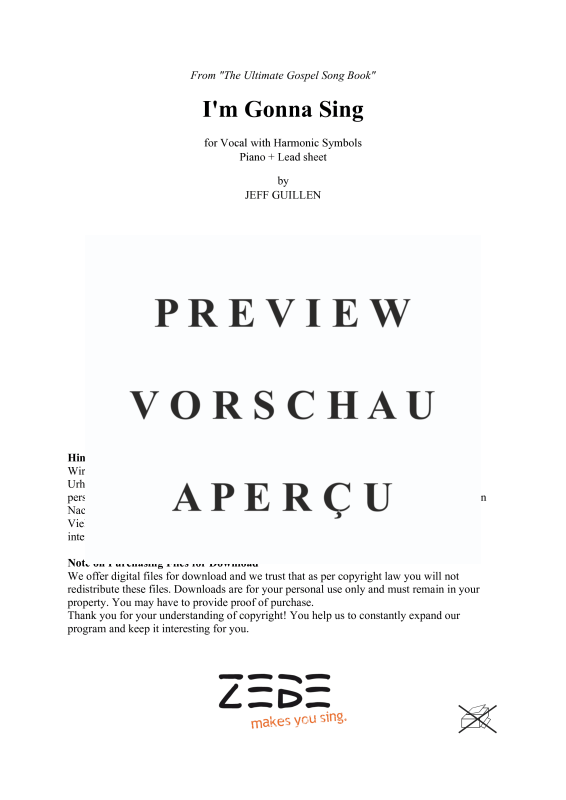 gallery: I´m Gonna Sing, , Voice and Piano