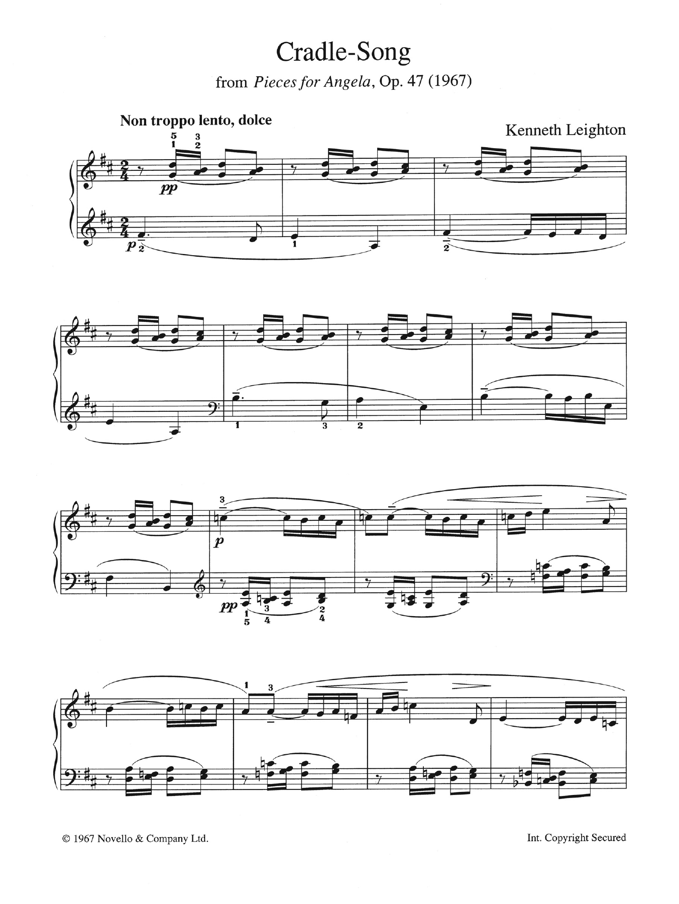 Product picture to: Cradle Song (from Pieces For Angela, Opus 47)