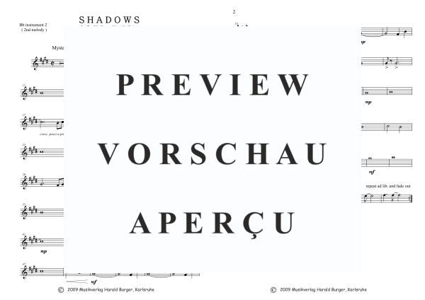 Product gallery: Page 7 of 8 Shadows (Einzelstimmen), , Mixed ensemble 2 instruments in C, 4 guitars and piano