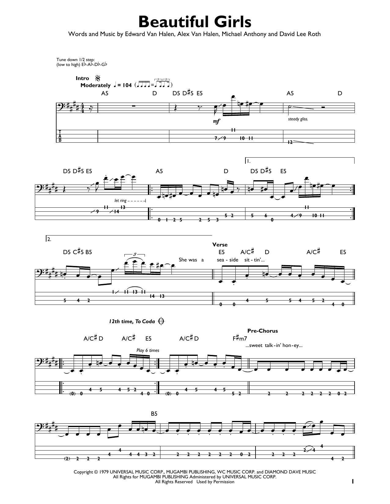 Produktgalerie: Seite 1 von 1 Beautiful Girls, Van Halen, E-Bass, Gitarre
