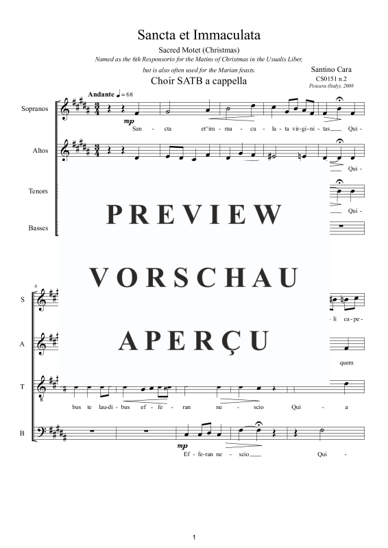 Produktgalerie: Seite 2 von 8 Sancta et Immaculata, , Gemischter Chor