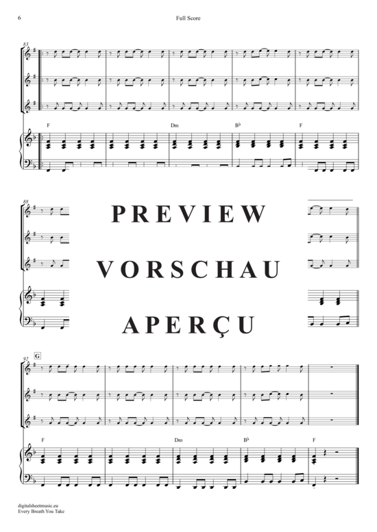 Produktgalerie: Seite 7 von 20 Every breath you take , Police, The, (Trompeten Trio + Klavier)