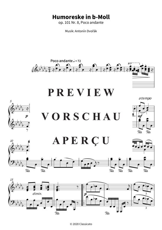 Product gallery: Page 4 of 8 Humoreske in b-Moll - op. 101 Nr. 8, Poco andante , , Piano Solo