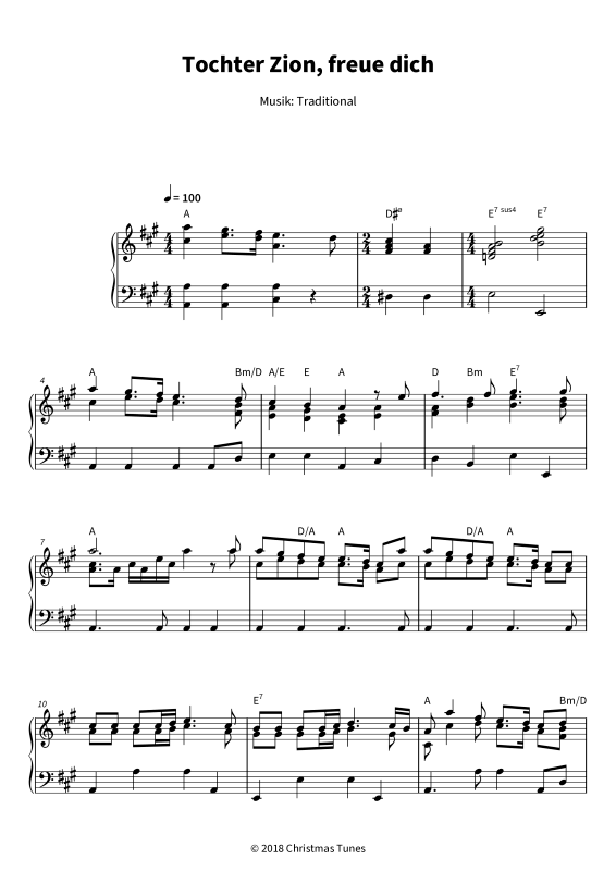 Produktgalerie: Seite 1 von 6 Tochter Zion, freue dich - Eine triumphale Weihnachtshymne in A-Dur, , Klavier Solo