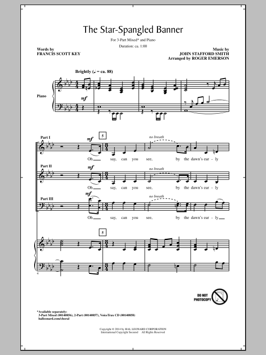 Produktbild zu: The Star Spangled Banner (arr. Roger Emerson)