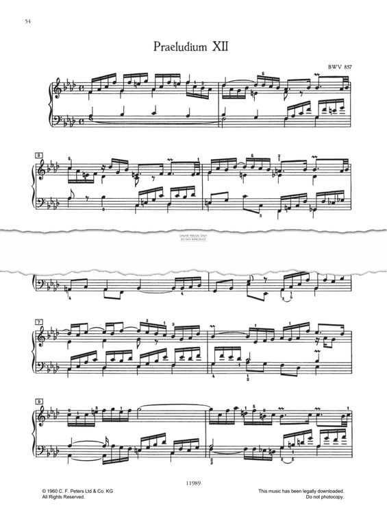Produktbild zu: Prelude And Fugue No.12 in F minor, BWV 857 (from 'The Well-Tempered Klavier Book I')
