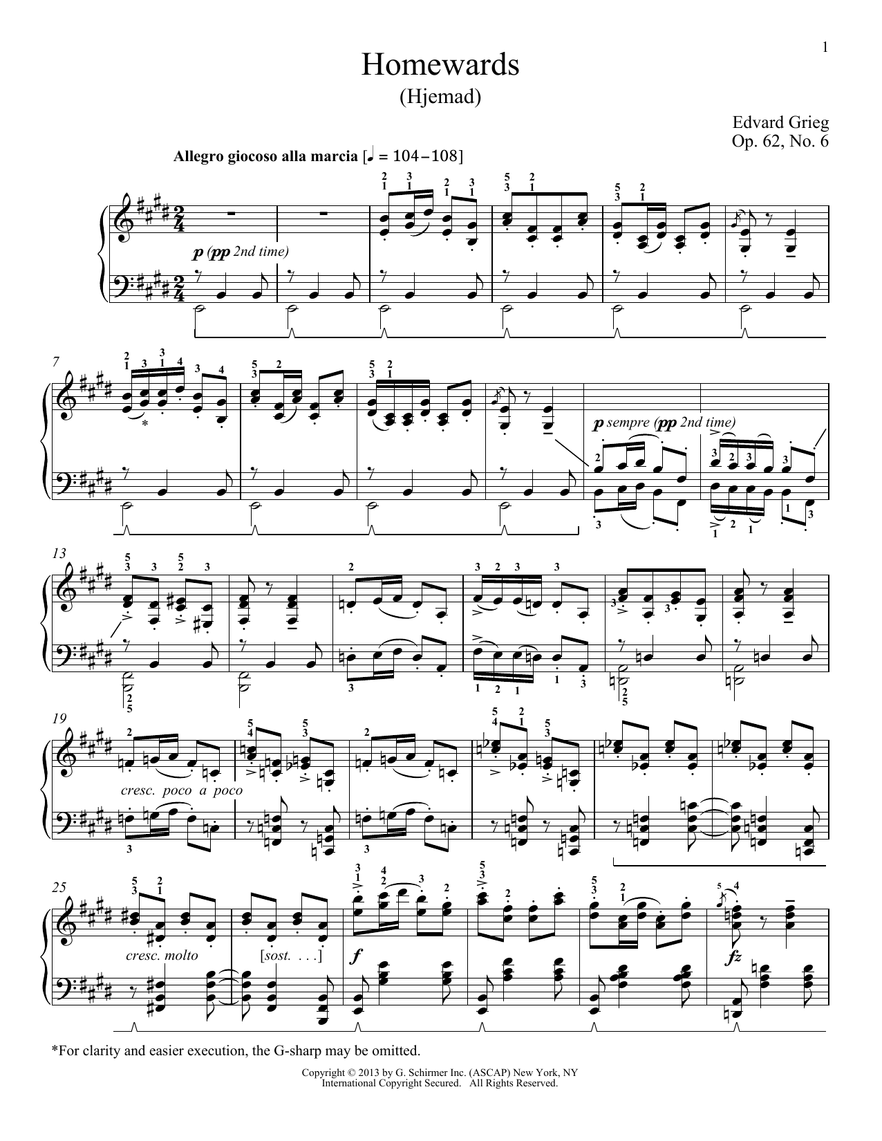 Product picture to: Homewards (Hjemad), Op. 62, No. 6
