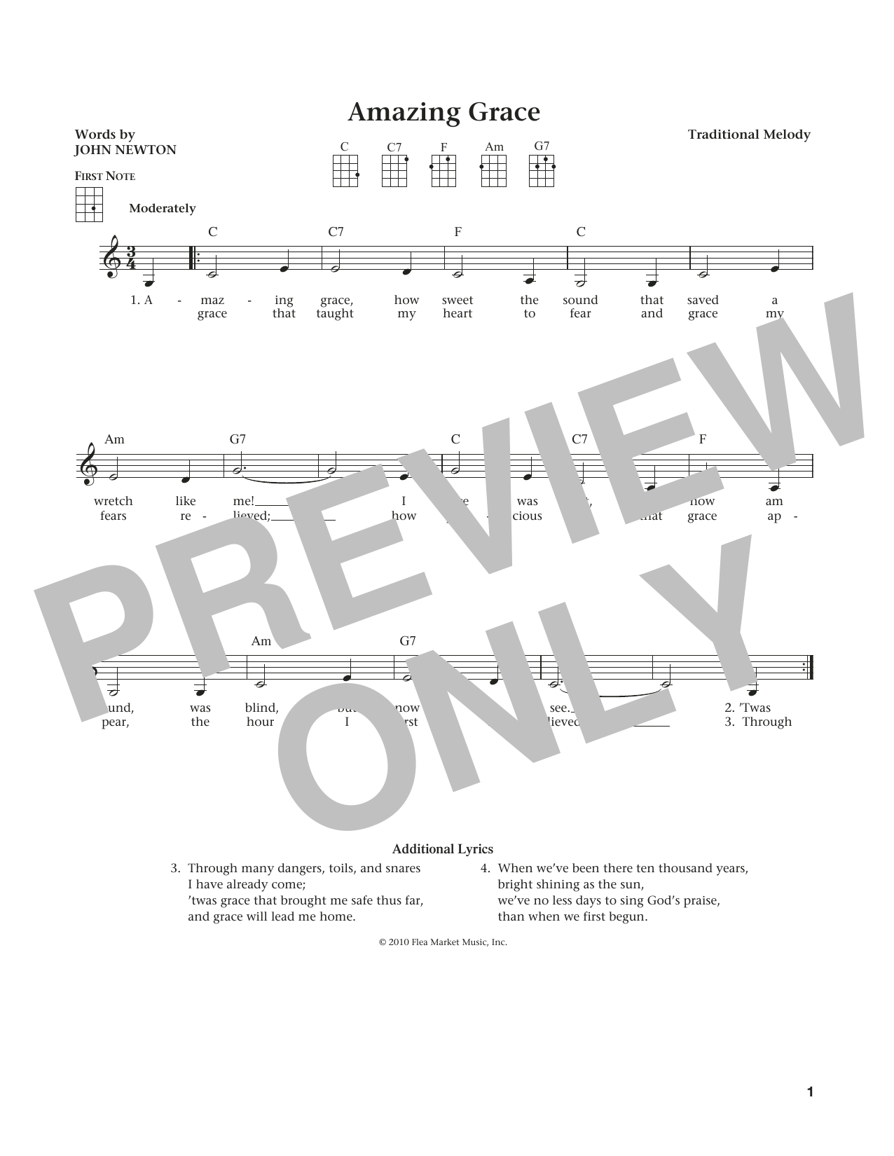Product gallery: Page 1 of 1 Amazing Grace (from The Daily Ukulele) (arr. Liz and Jim Beloff), Traditional American Melody