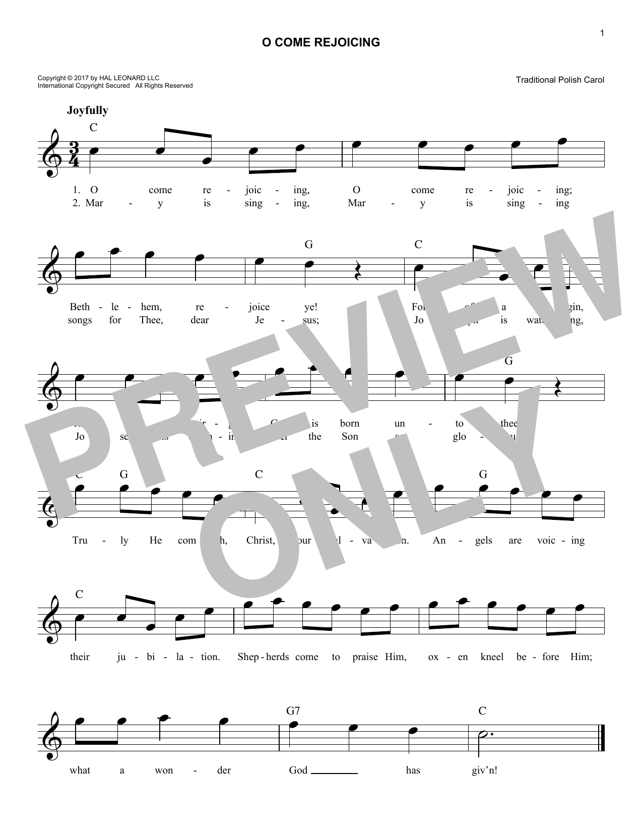 Product gallery: Page 1 of 1 O Come Rejoicing, Traditional Polish Carol