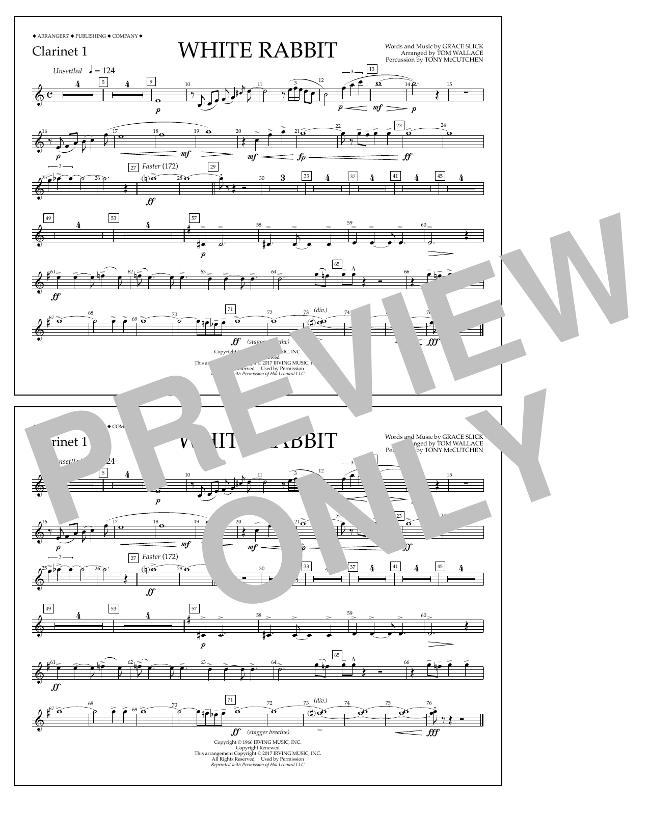 Product picture to: White Rabbit - Clarinet 1