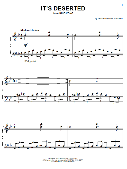 Produktgalerie: Seite 1 von 1 It's Deserted, James Newton Howard, Klavier