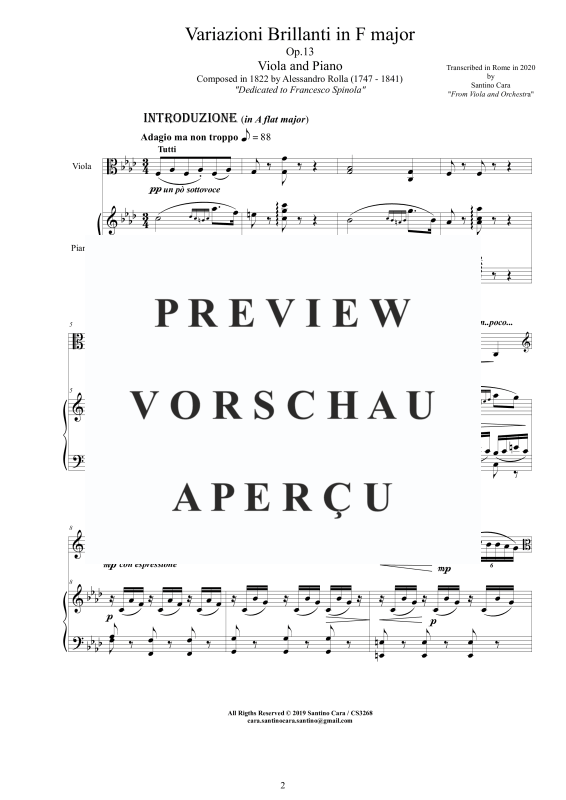Product gallery: Page 3 of 11 Variazioni Brillanti in F-Dur Op.13, , Viola and Piano