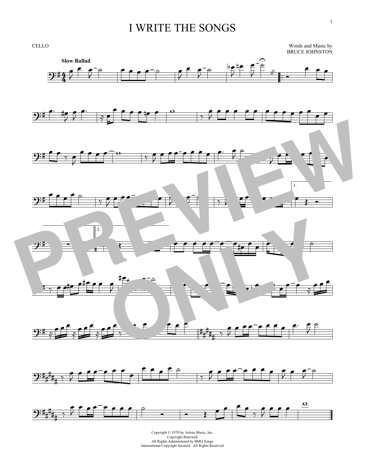 Produktgalerie: Seite 1 von 1 I Write The Songs, Barry Manilow, Violoncello