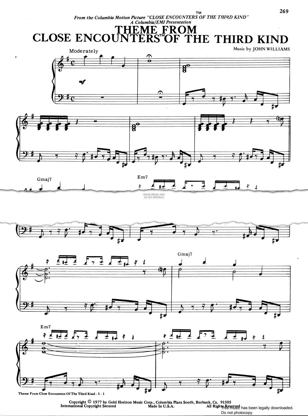 gallery: Theme from Close Encounters Of The Third Kind, John Williams, Gitarre, Klavier