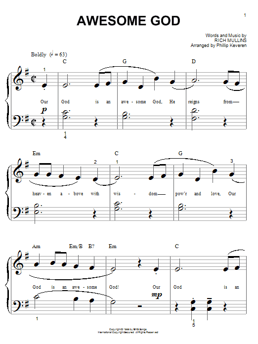 Product picture to: Awesome God (arr. Phillip Keveren)