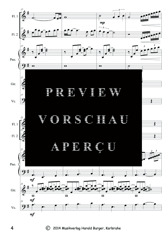 Product gallery: Page 7 of 11 Nostalgia (Partitur), , Mixed ensemble 2 flutes, piano, guitar and cello