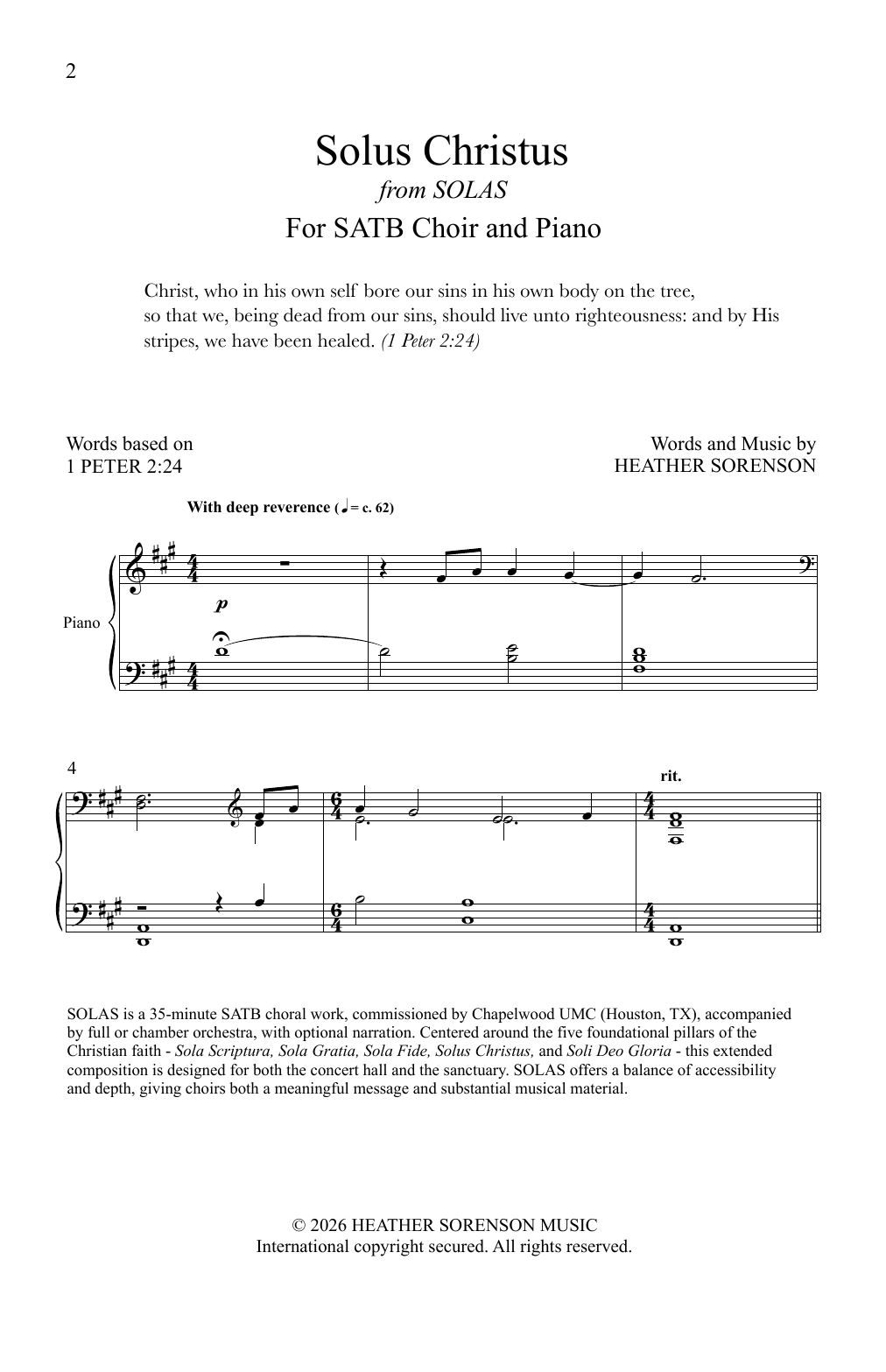 Produktgalerie: Seite 1 von 1 Solus Christus, Heather Sorenson, Chor