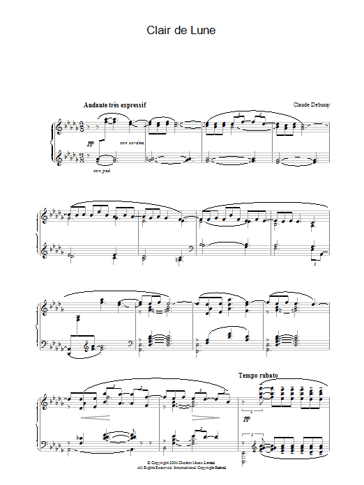 Product picture to:  Clair de Lune - Claude Debussy