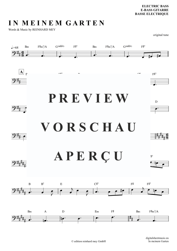 Produktgalerie: Seite 6 von 9 In Meinem Garten, Mey, Reinhard, E-Bass