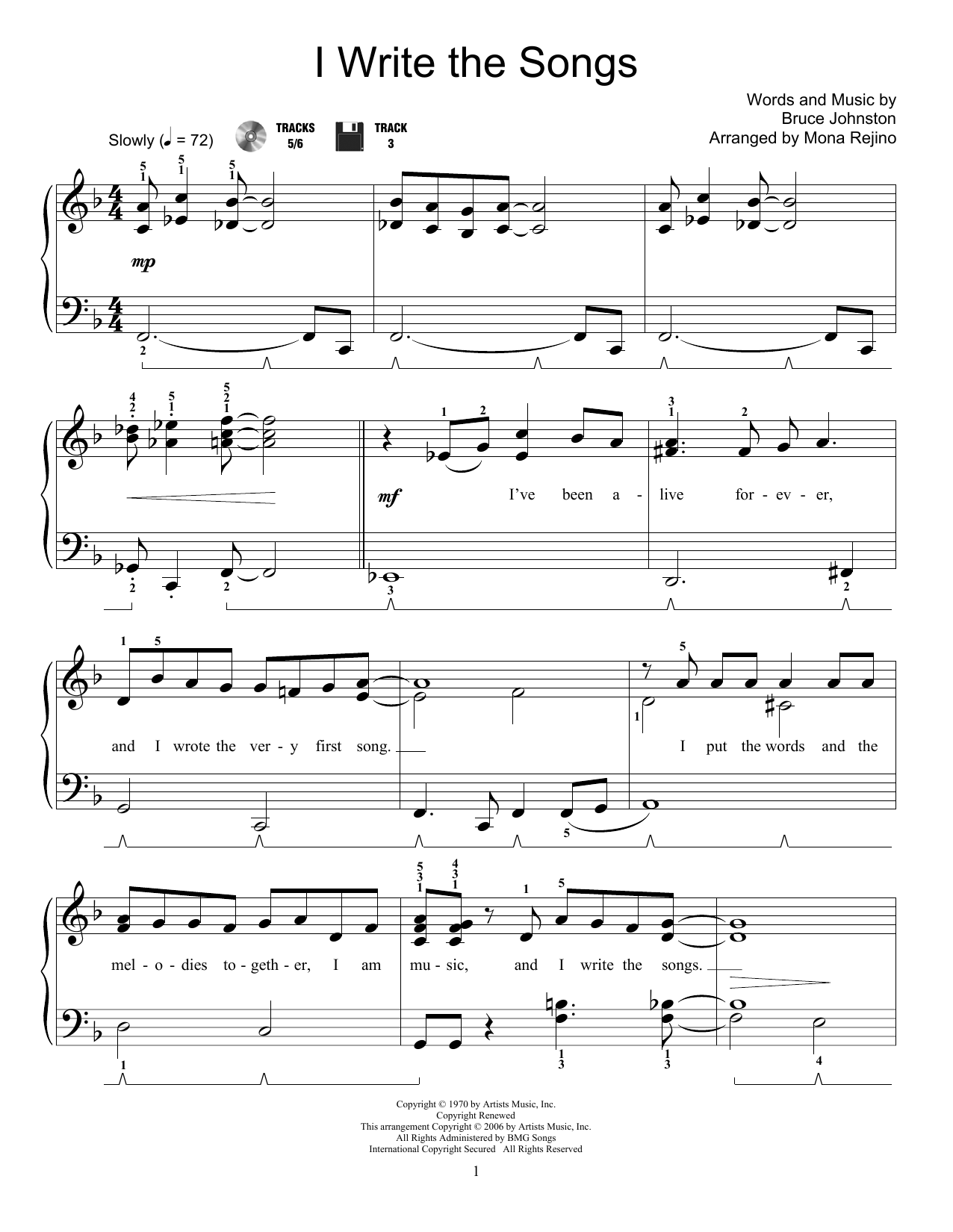 Produktgalerie: Seite 1 von 1 I Write The Songs, Mona Rejino, Klavier