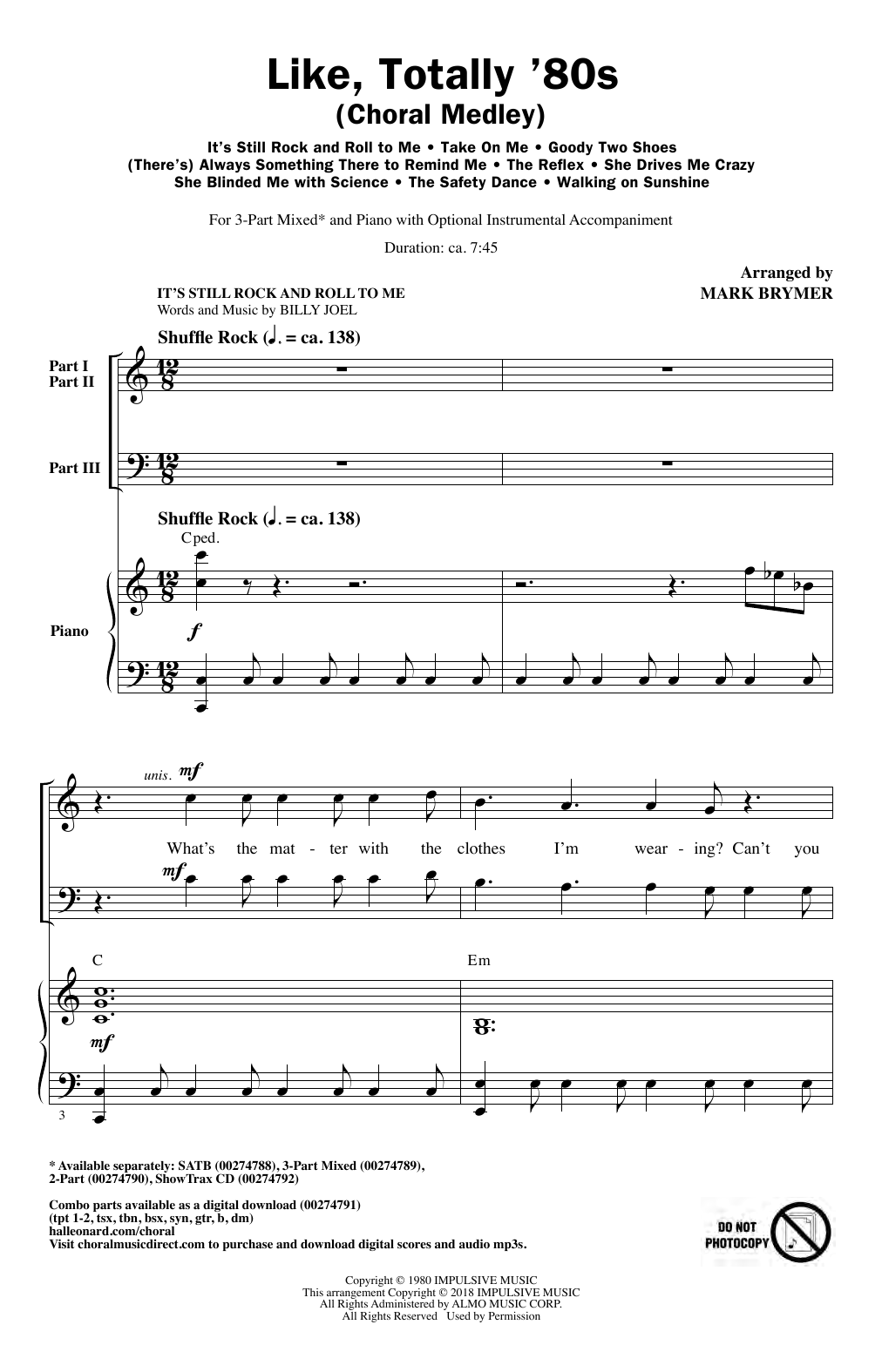 Product picture to: Like, Totally '80s (arr. Mark Brymer)