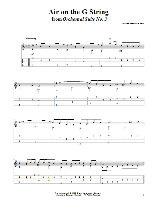 Produktgalerie: Seite 1 von 1 Air On The G String, Johann Sebastian Bach, Gitarre